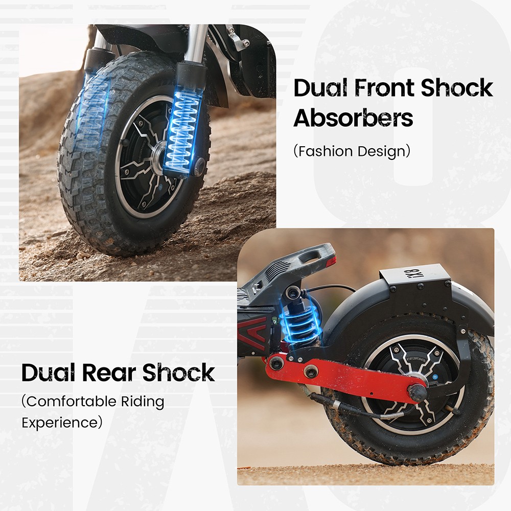 iScooter iX8 Electric Scooter 2*1200W Motor 48V 20AH Battery 12-inch Tire 60km/h Max Speed 70km Range Dual Hydraulic Disc