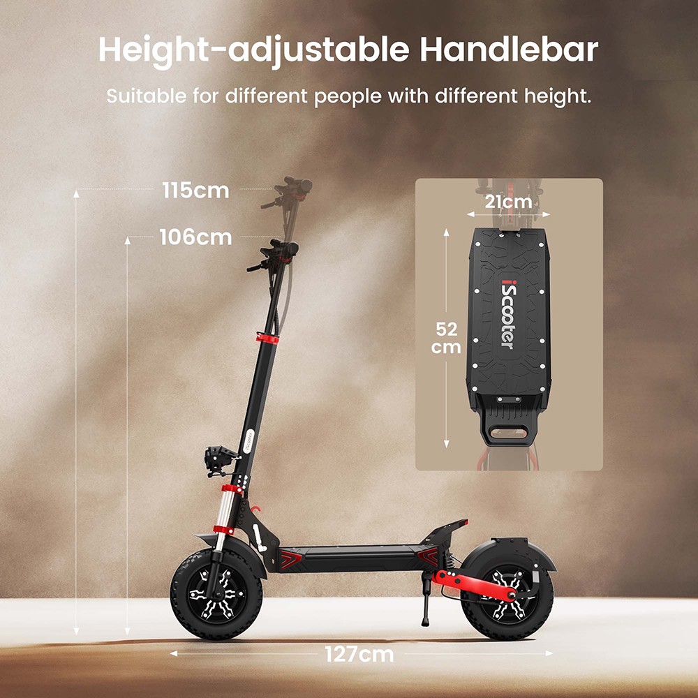 iScooter iX8 Electric Scooter 2*1200W Motor 48V 20AH Battery 12-inch Tire 60km/h Max Speed 70km Range Dual Hydraulic Disc
