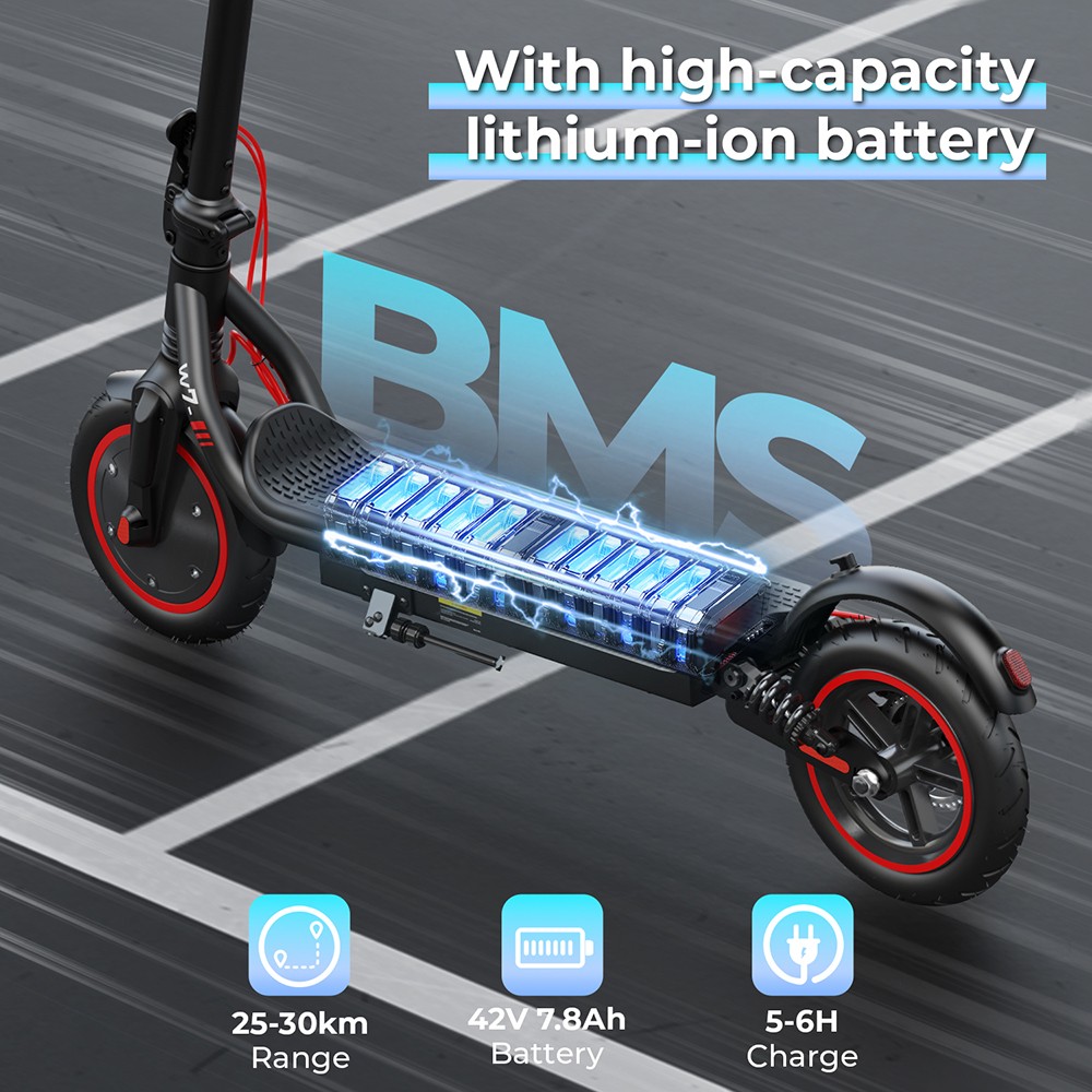 iScooter W7 Electric Scooter 350W Motor 42V 7 8AH Battery 8 5-inch Tire 35km/h Max Speed 30km Range Disc Brake Dual Shoc