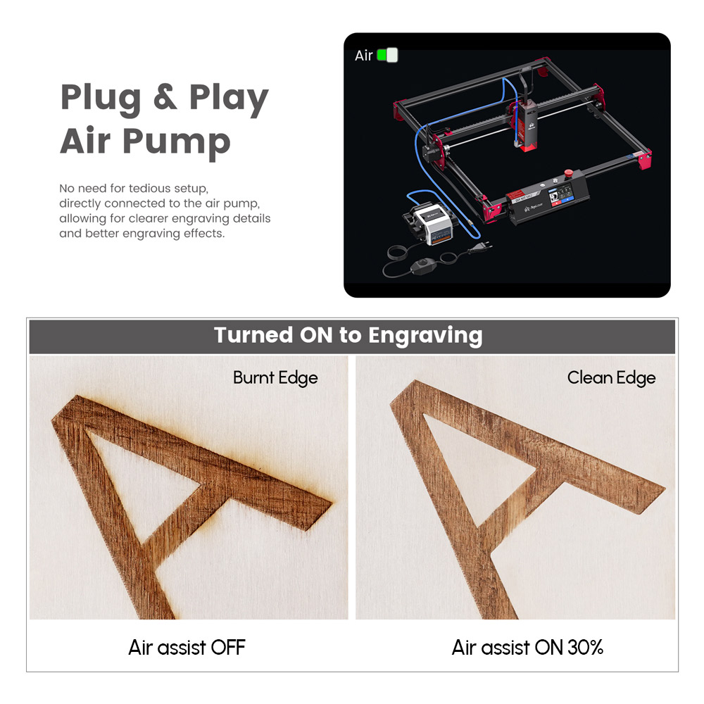AlgoLaser DIY KIT MK2 10W Laser Engraver  Air Pump  Dual-core CPU  3 5inch Touch Screen  0 01mm Accuracy  12 000mm/min Engravin