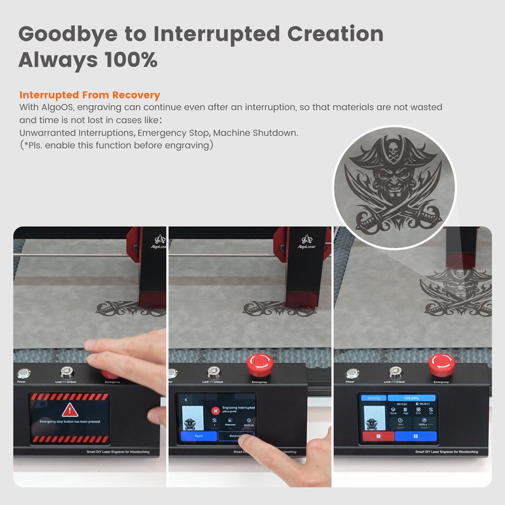 AlgoLaser DIY KIT MK2 10W Laser Engraver  Air Pump  Dual-core CPU  3 5inch Touch Screen  0 01mm Accuracy  12 000mm/min Engravin
