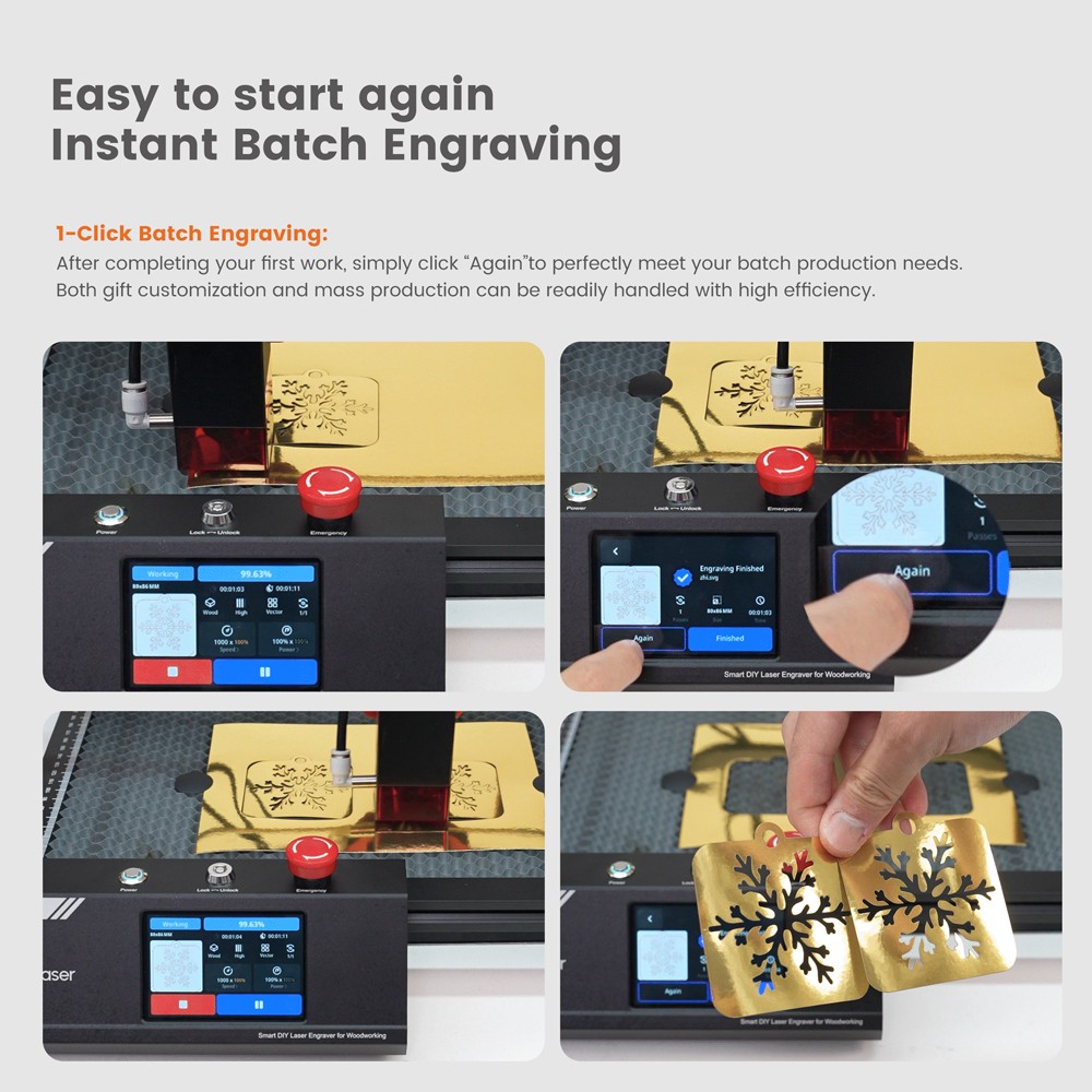 AlgoLaser DIY KIT MK2 10W Laser Engraver  Air Pump  Dual-core CPU  3 5inch Touch Screen  0 01mm Accuracy  12 000mm/min Engravin