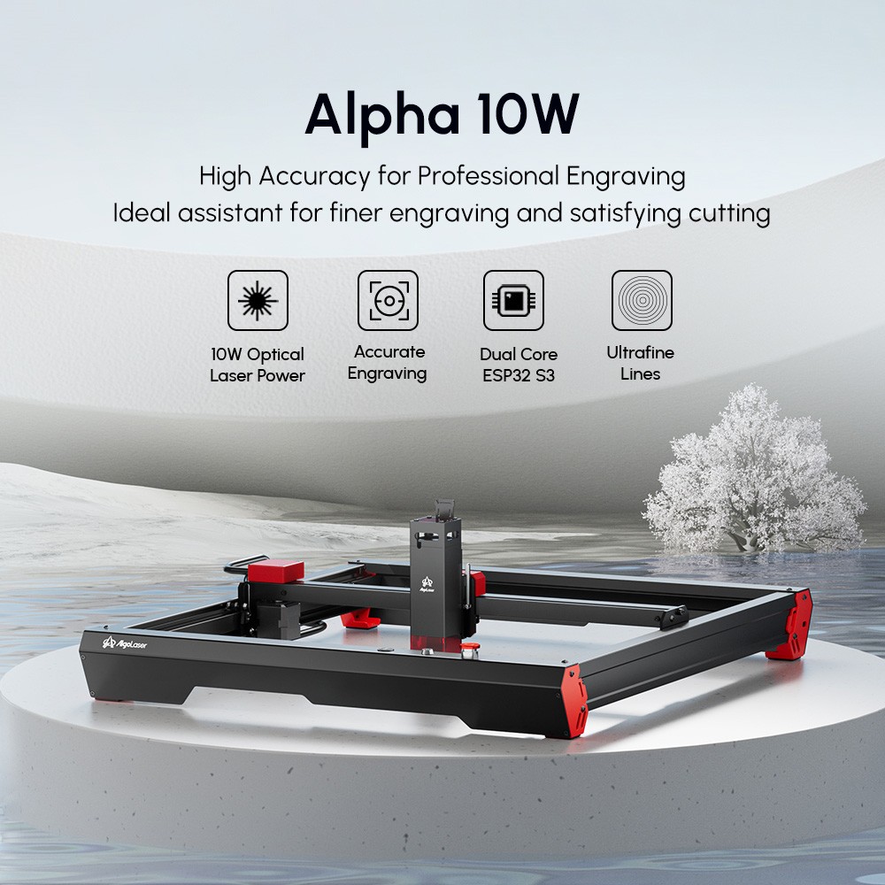 AlgoLaser Alpha 10W Laser Engraver  400mm/s Engraving Speed  400*400mm  157 5*157 5inch  - EU Plug