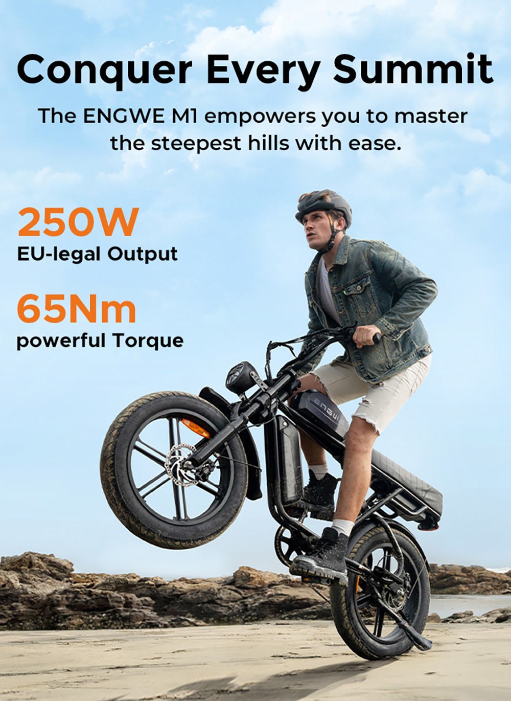 ENGWE M1 Electric Bike  250W Motor  48V 15 6Ah Battery  20*4 0 inch Fat Tire  25 km/h Max Speed  90km Range  Hydraulic Disc Bra