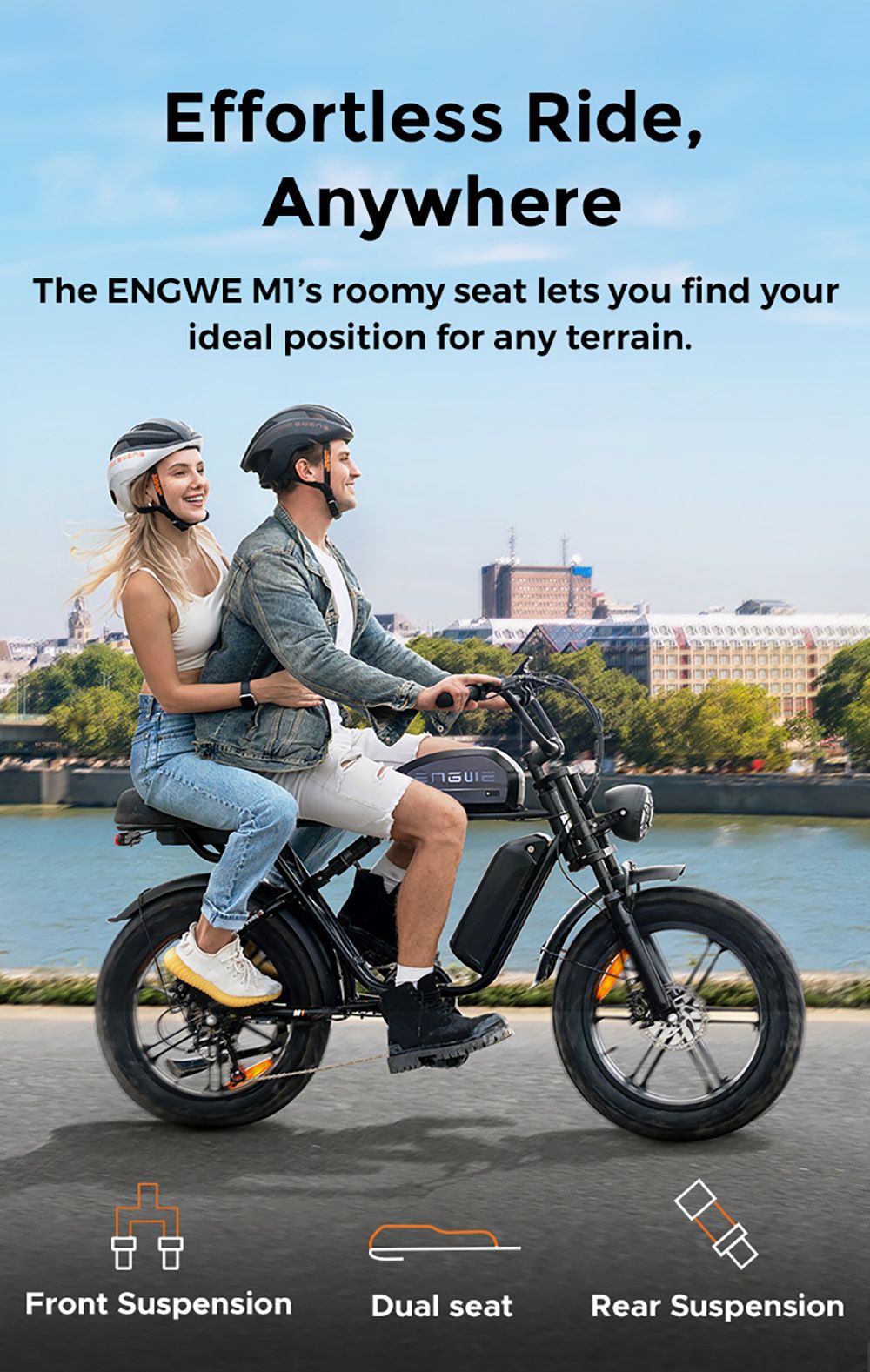 ENGWE M1 Electric Bike  250W Motor  48V 15 6Ah Battery  20*4 0 inch Fat Tire  25 km/h Max Speed  90km Range  Hydraulic Disc Bra
