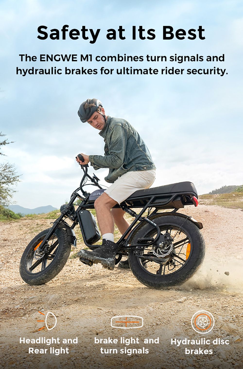 ENGWE M1 Electric Bike  250W Motor  48V 15 6Ah Battery  20*4 0 inch Fat Tire  25 km/h Max Speed  90km Range  Hydraulic Disc Bra