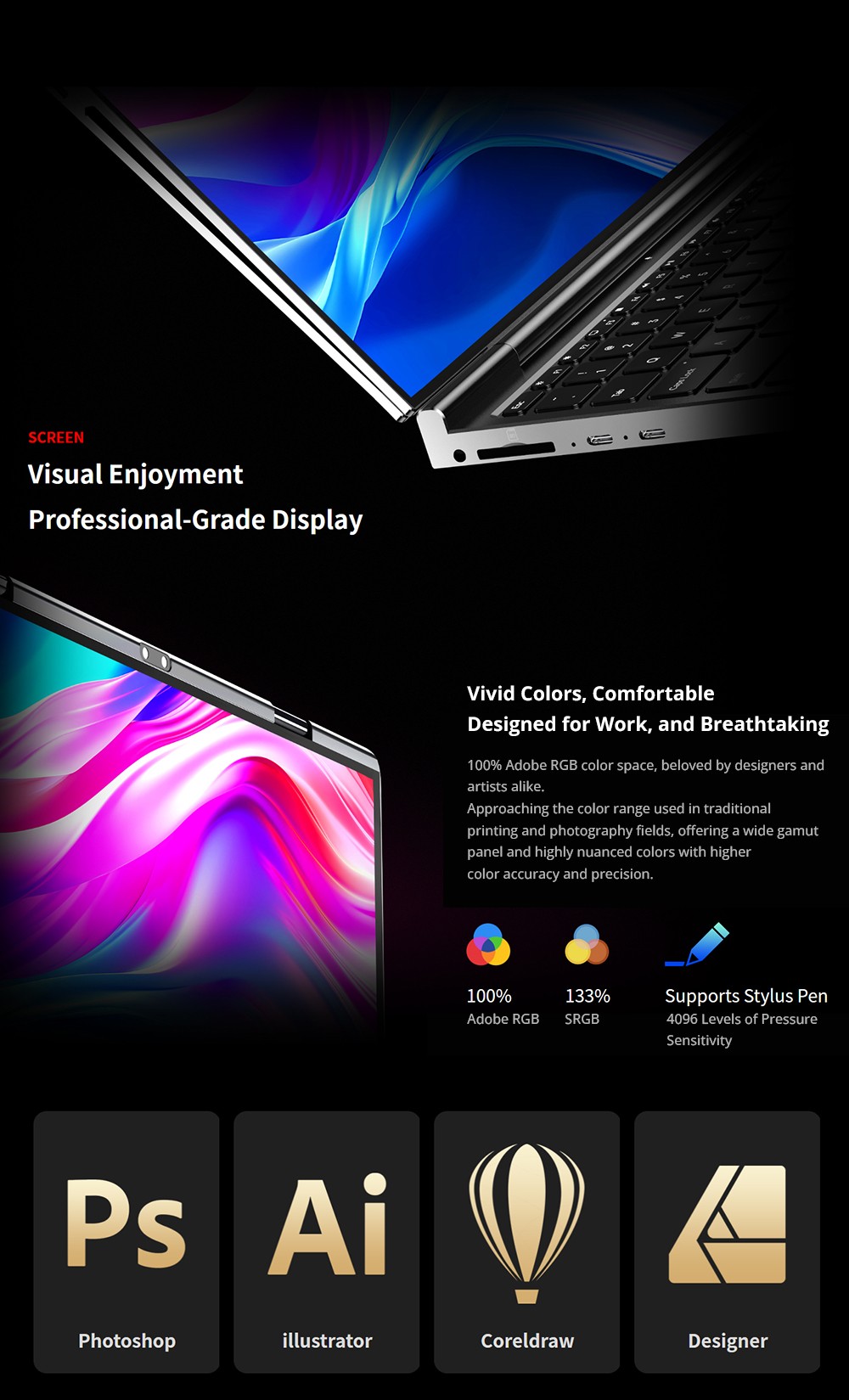 GPD DUO 13 3-inch Dual-OLED Screen Laptop AMD Ryzen AI 9 HX 370 12 Core Max 5 1GHz 2880*1800 32GB LPDDR5 RAM 1TB SSD WiF