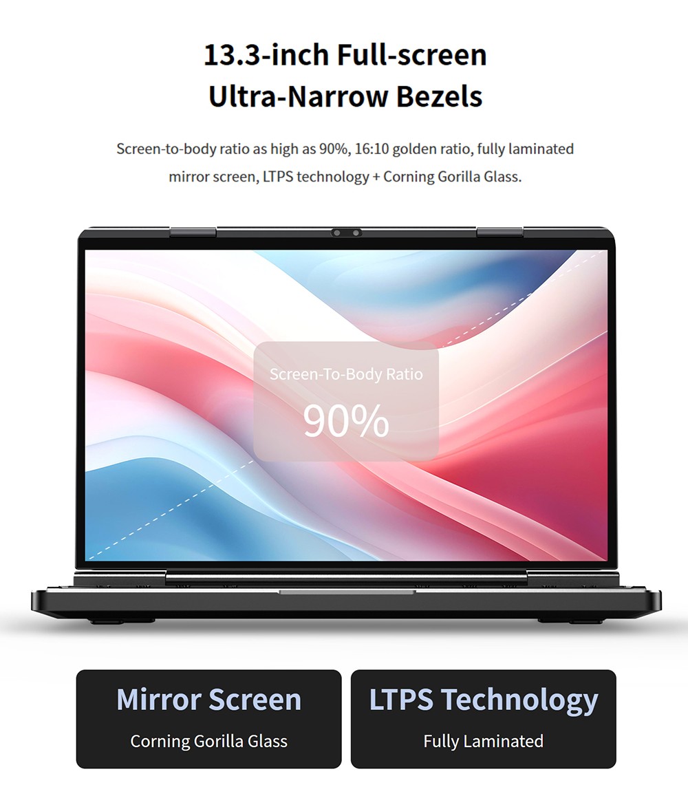 GPD DUO 13 3-inch Dual-OLED Screen Laptop AMD Ryzen AI 9 HX 370 12 Core Max 5 1GHz 2880*1800 32GB LPDDR5 RAM 1TB SSD WiF