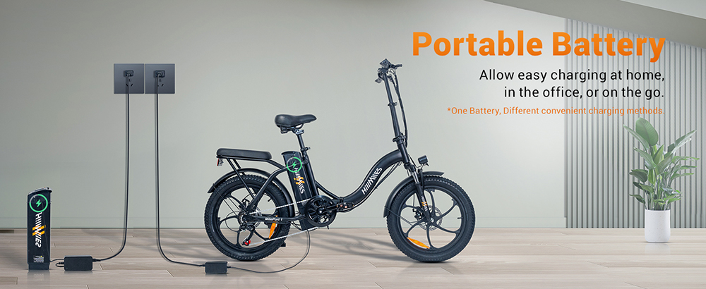 HillMiles MilePort 1 Electric Bike 250W Motor 36V 13AH Battery 20*3 0-inch Tire 25km/h Max Speed 100km Max Range Front Fo