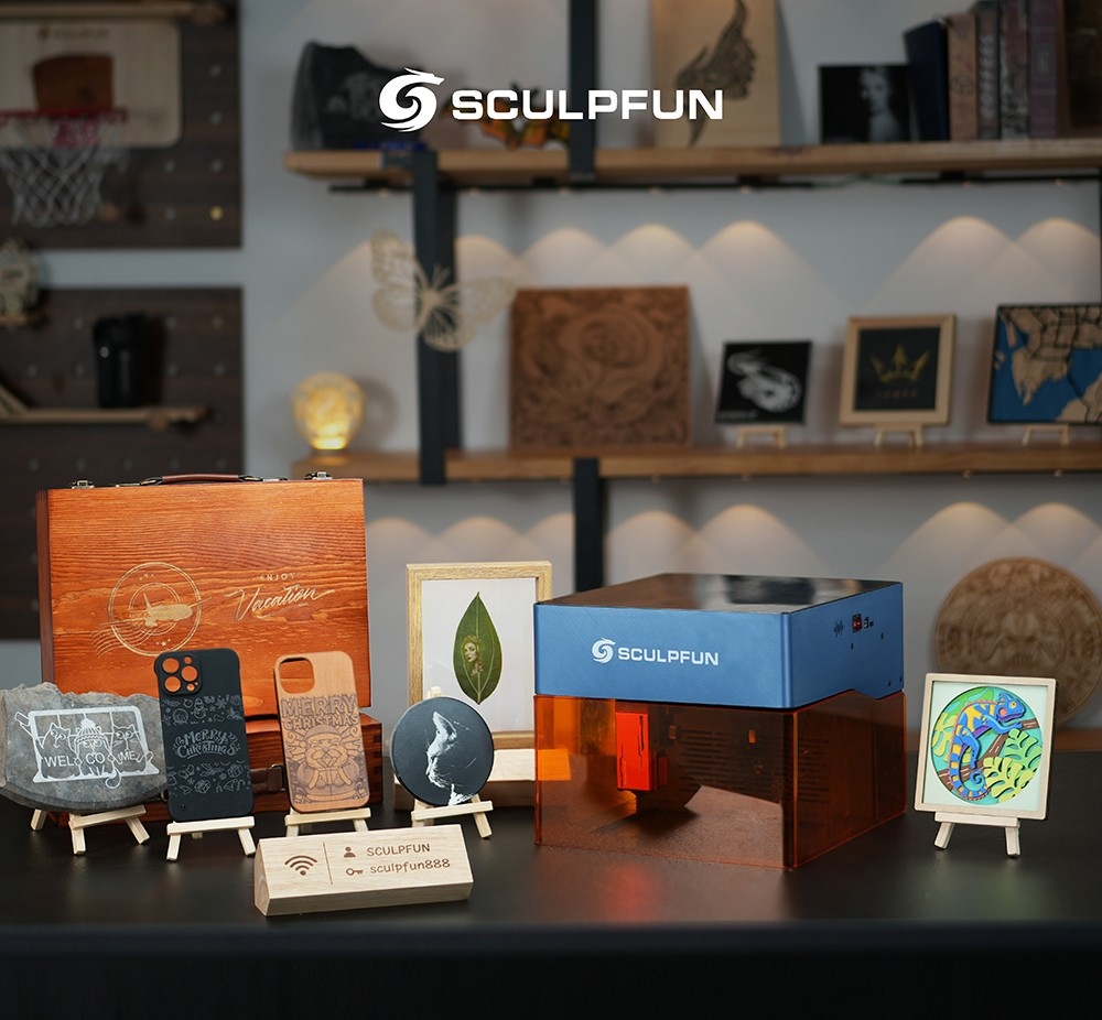 Sculpfun iCube Pro Max 10W Laser Engraver 0 08mm Laser Spot 10000mm/min Engraving Speed 120x120mm