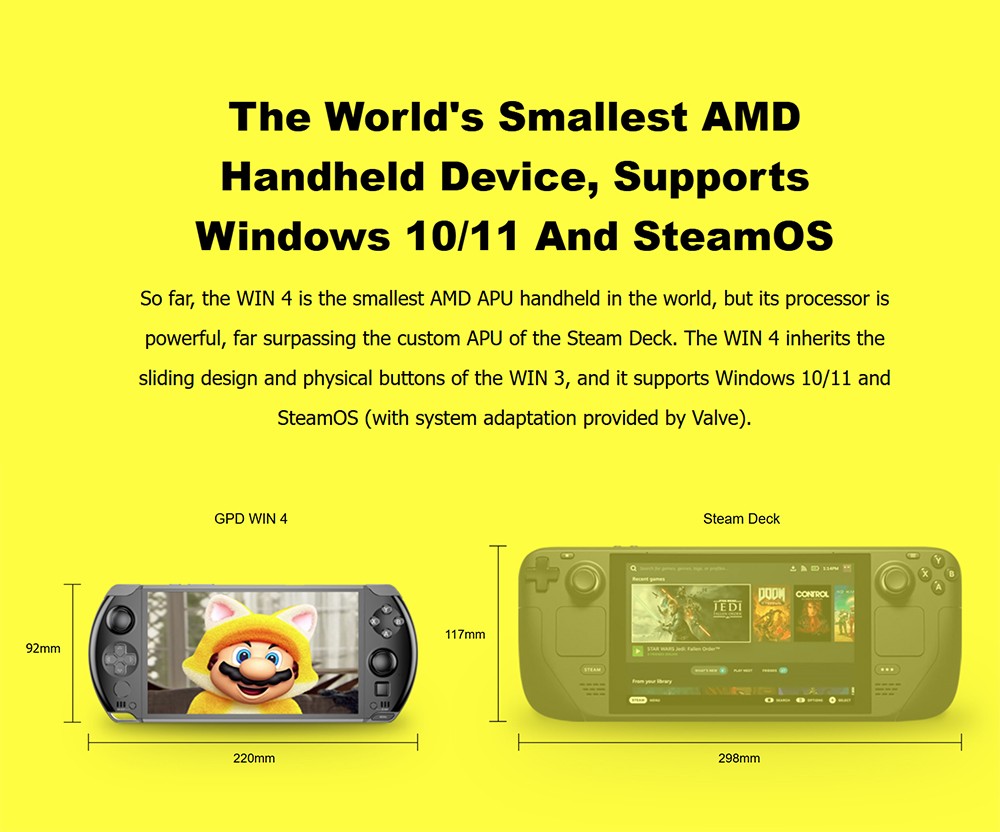 GPD WIN 4  2025  Handheld Game Laptop  AMD Ryzen AI 9 HX 370 12 Cores Max 5 1GHz  32GB RAM 2TB SSD  WiFi 6E Bluetooth 5 3  1*US