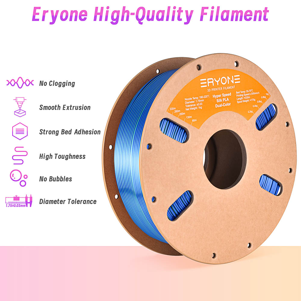ERYONE High Speed Silk Dual-color PLA Filament - Blue