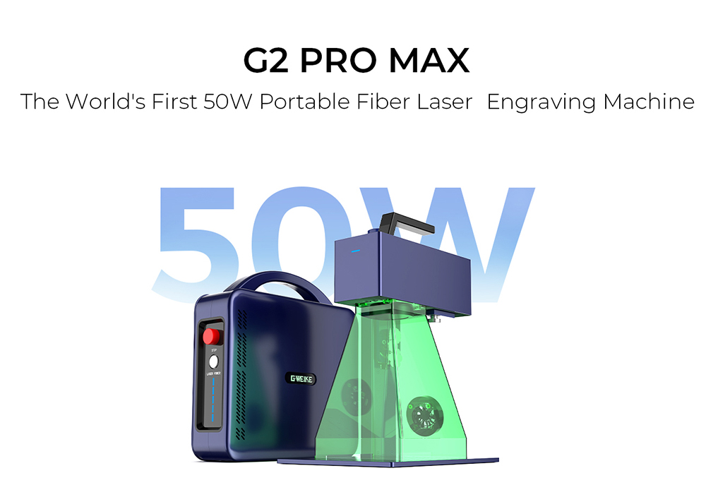 Gweike Cloud G2 MAX 50W Laser Marking Machine 15000mm/s Speed 0 001mm Accuracy 150mm*150mm 5mm Deep Engraving 90 Colors E