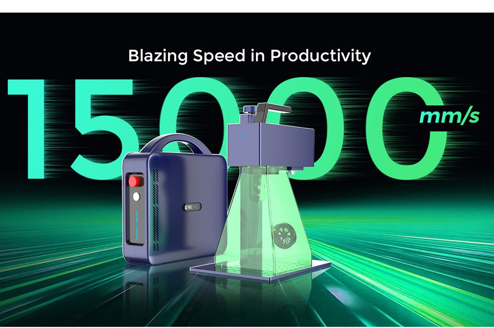 Gweike Cloud G2 MAX 50W Laser Marking Machine 15000mm/s Speed 0 001mm Accuracy 150mm*150mm 5mm Deep Engraving 90 Colors E
