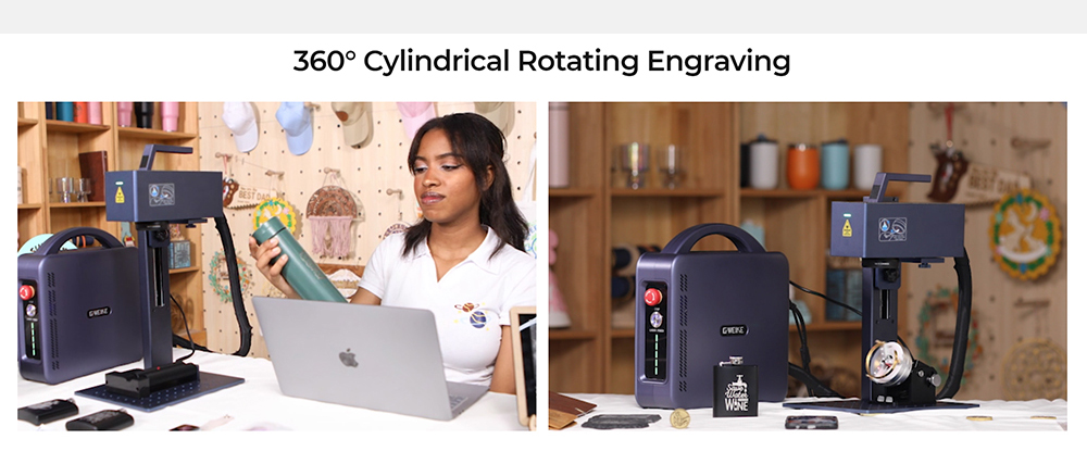 Gweike Cloud G2 MAX 50W Laser Marking Machine 15000mm/s Speed 0 001mm Accuracy 150mm*150mm 5mm Deep Engraving 90 Colors E
