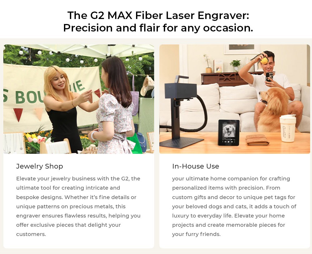 Gweike Cloud G2 MAX 50W Laser Marking Machine 15000mm/s Speed 0 001mm Accuracy 150mm*150mm 5mm Deep Engraving 90 Colors E