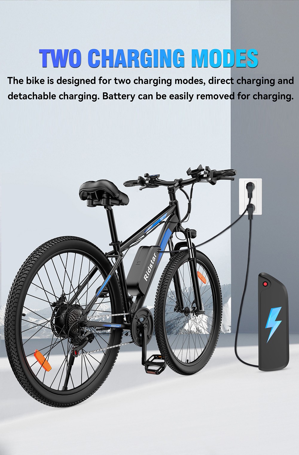 Ridstar S29 Pro Electric Bike 1000W Motor 48V 15 6AH Battery 29*2 1-inch Tires 25km/h Max Speed 60km Range Mechanical Dis