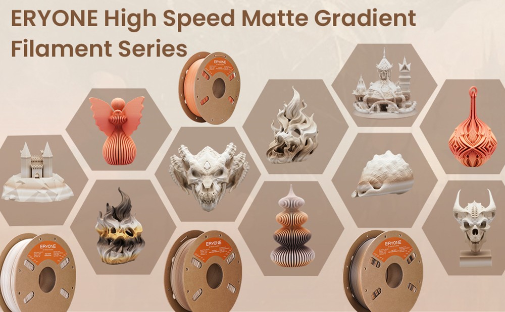 ERYONE High Speed Matte Gradient PLA Filament 1kg Golden