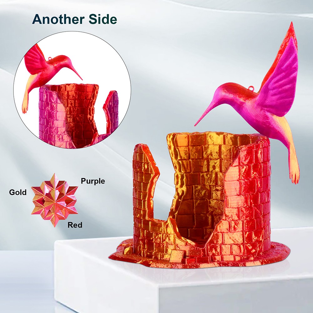 ERYONE High Speed Silk Tri-color PLA Filament 1kg Red