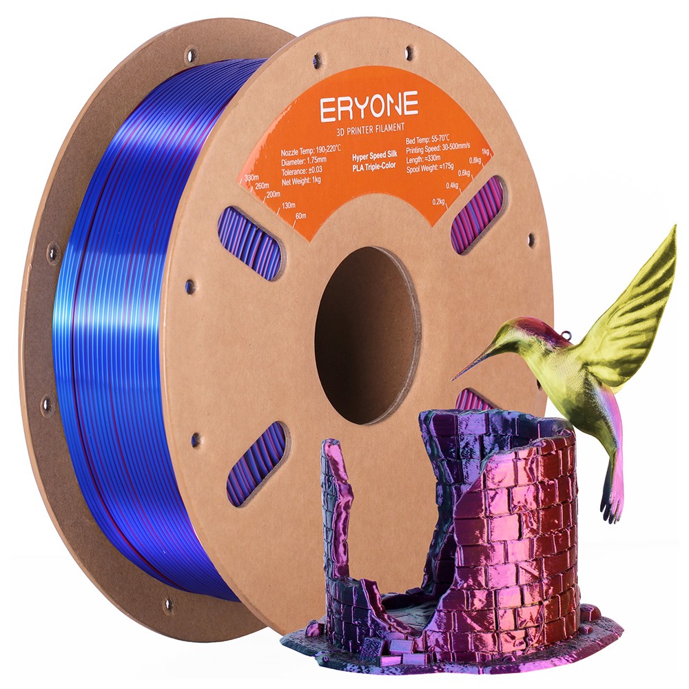 ERYONE High Speed Silk Tri-color PLA Filament 1kg Red