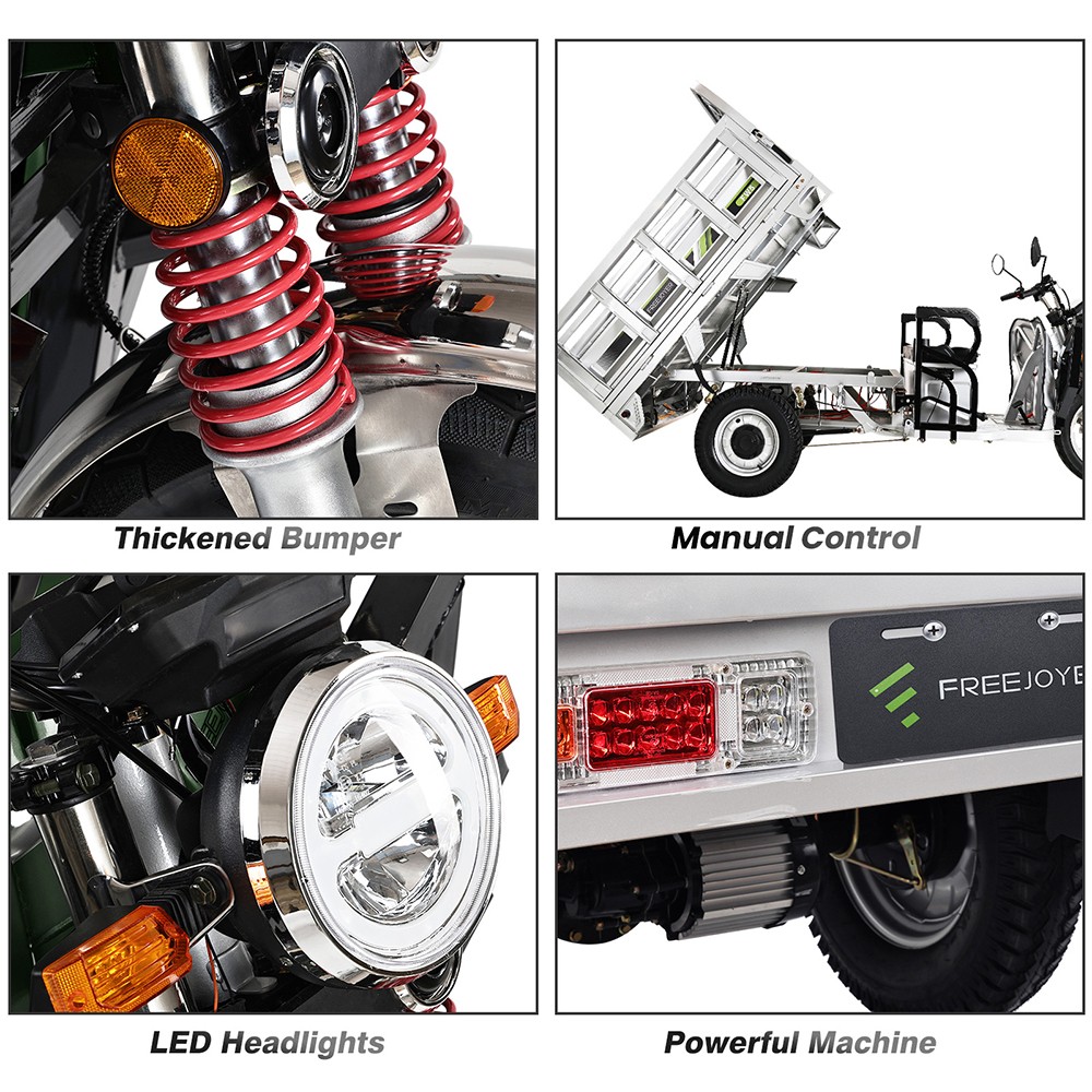 Freejoyer FW5 Electric Cargo Tricycle 3000W Motor 72V 58Ah Battery 45km/h Max Speed 86km Range Front Disc Brake