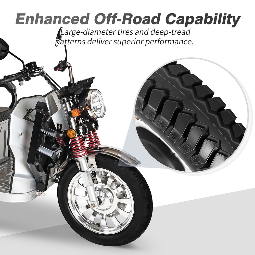 Freejoyer FW5 Electric Cargo Tricycle 3000W Motor 72V 58Ah Battery 45km/h Max Speed 86km Range Front Disc Brake