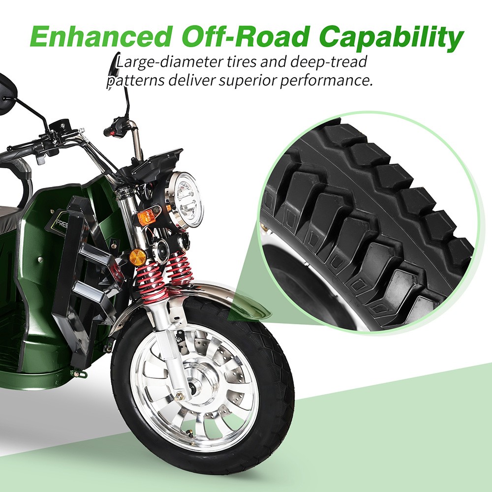 Freejoyer FW5 Electric Cargo Tricycle 3000W Motor 72V 58Ah Battery 45km/h Max Speed 86km Range Front Disc Brake