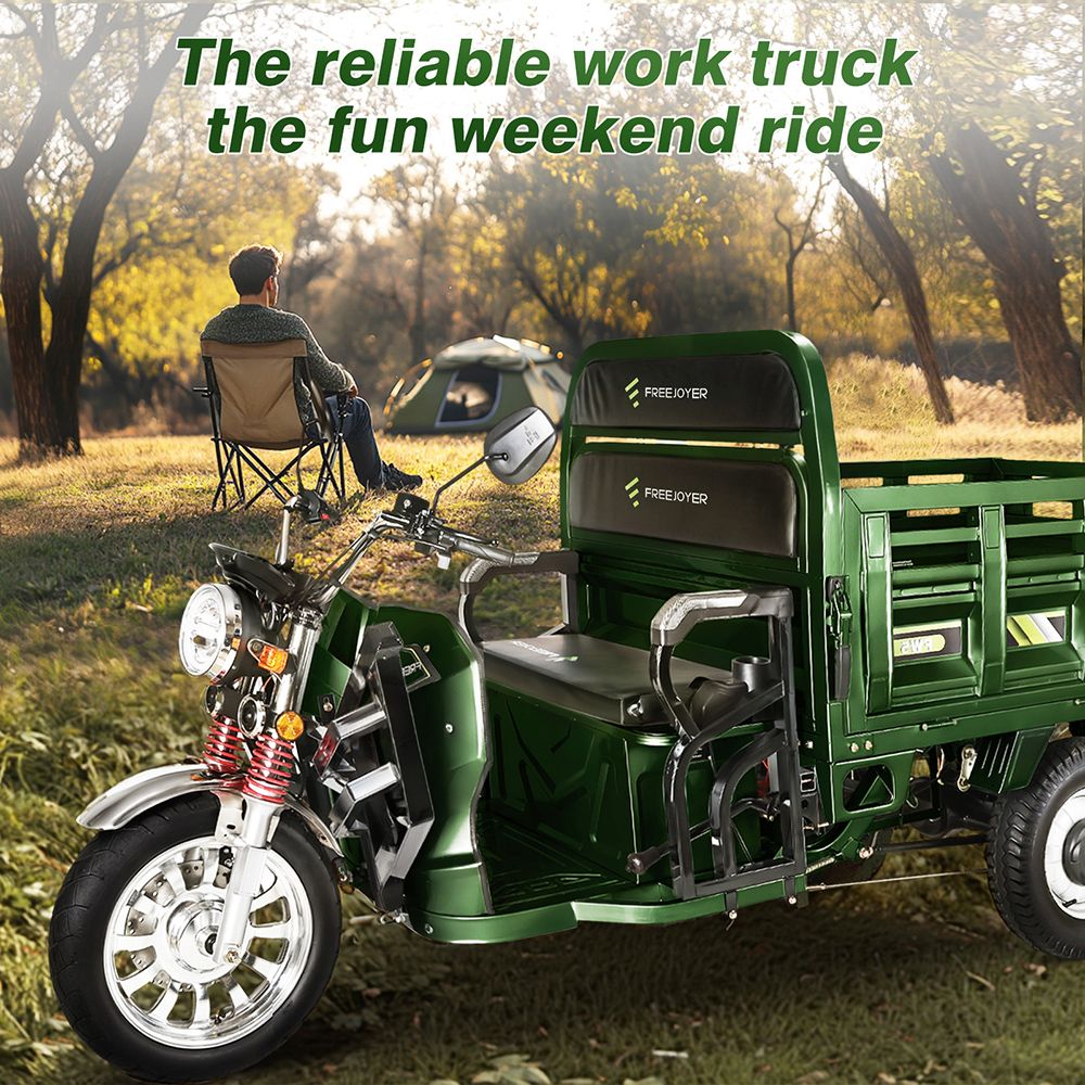 Freejoyer FW5 Electric Cargo Tricycle 3000W Motor 72V 58Ah Battery 45km/h Max Speed 86km Range Front Disc Brake