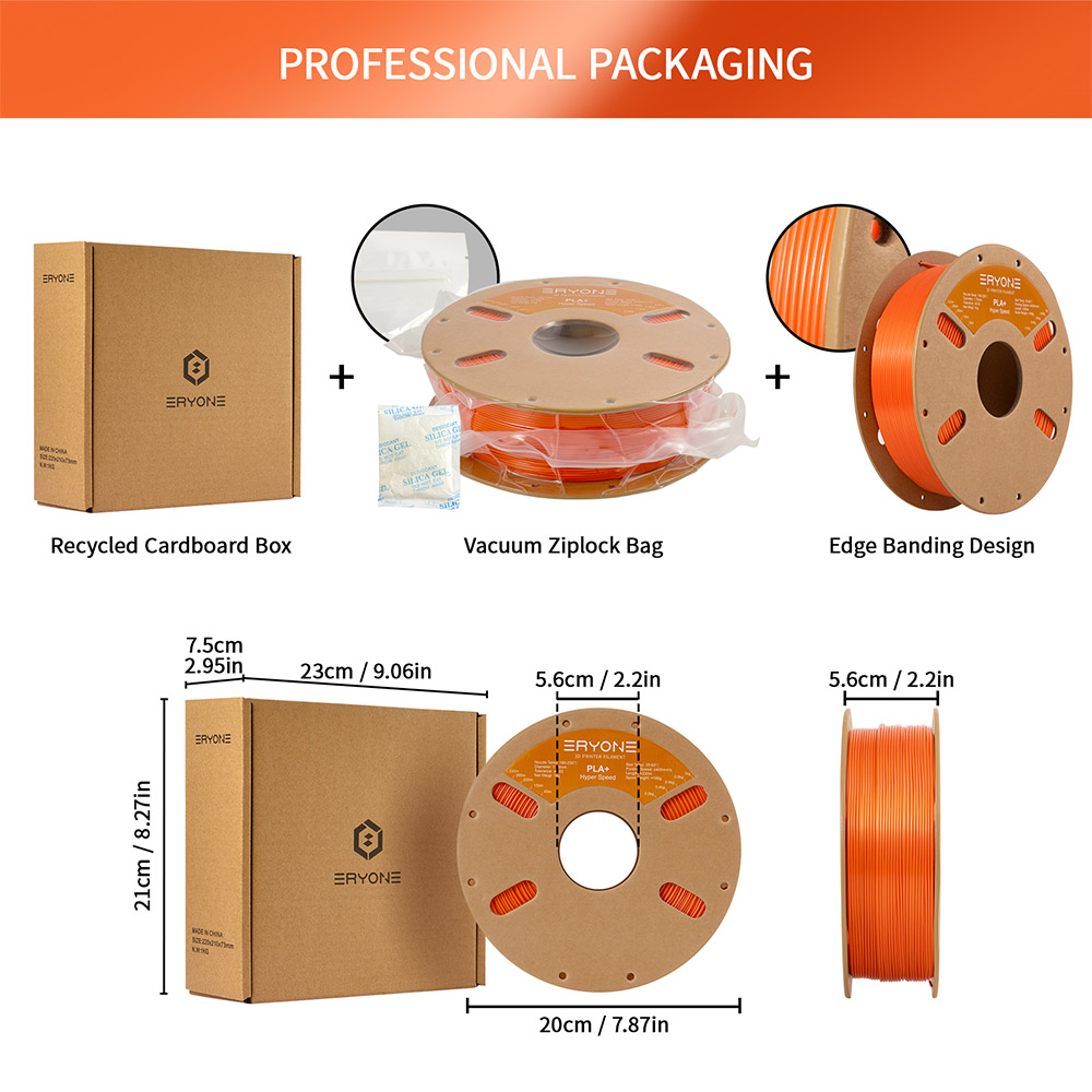 ERYONE High Speed PLA  3D Printing Filament 1kg  Orange
