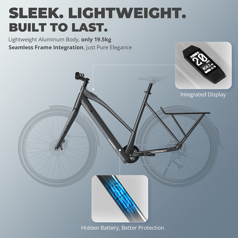 Fafrees F700W Electric Bike  250W Motor  36V 10Ah Battery  700*42C Tires  25km/h Max Speed  100km Max Range  Hydraulic Disc Bra
