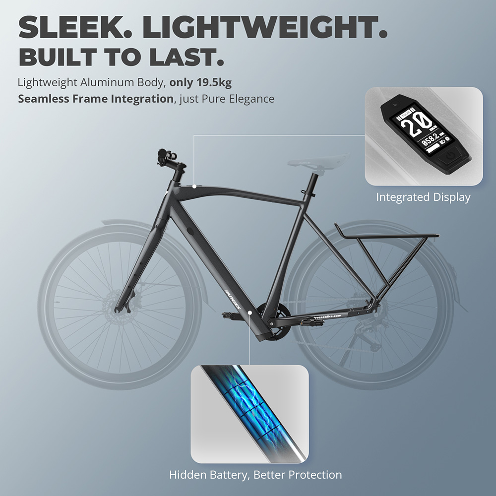 Fafrees F700M Electric Bike  250W Motor  36V 10Ah Battery  700*42C Tires  25km/h Max Speed  100km Max Range  Hydraulic Disc Bra