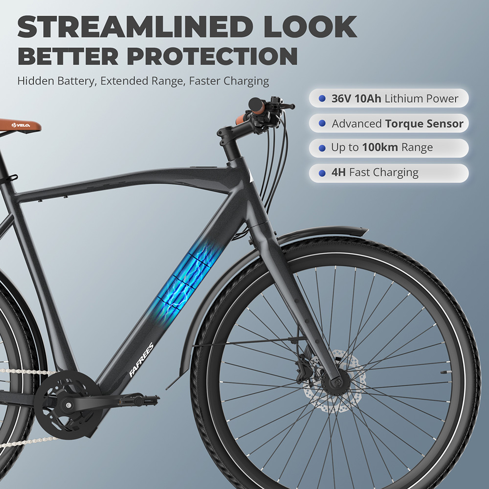 Fafrees F700M Electric Bike 250W Motor 36V 10Ah Battery 700*42C Tires 25km/h Max Speed 100km Max Range Hydraulic Disc Bra