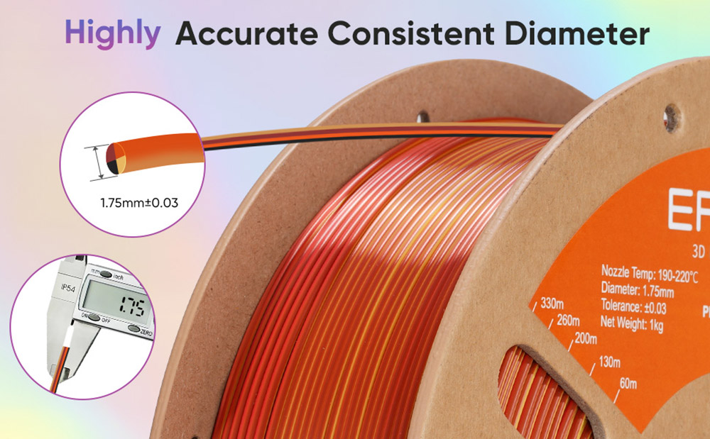 ERYONE High Speed Four-color Silk PLA Filament 1kg - Metallic Frenzy Black