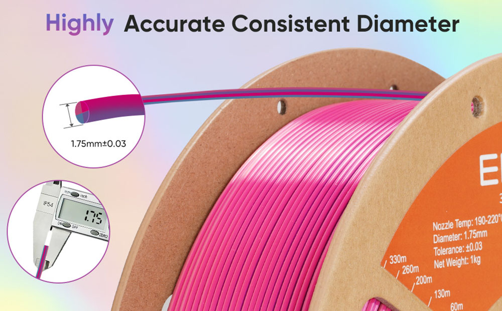 ERYONE High Speed Four-color Silk PLA Filament 1kg - Cold Flame Nocturnal Dark Purple
