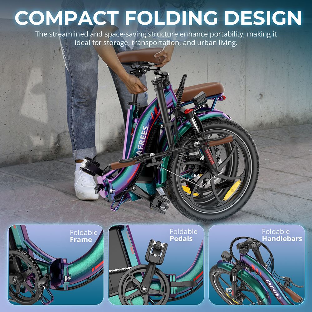 Fafrees F20  Pro Folding Electric Bike  250W Motor  36V 22 5Ah Battery  20*3 0 inch Tires  25km/h Max Speed  100km Max Range  D