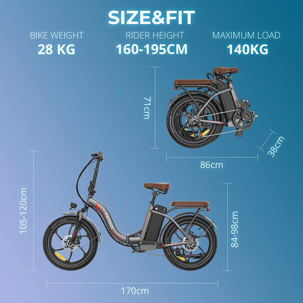 Fafrees F20  Pro Folding Electric Bike  250W Motor  36V 22 5Ah Battery  20*3 0 inch Tires  25km/h Max Speed  100km Max Range  D