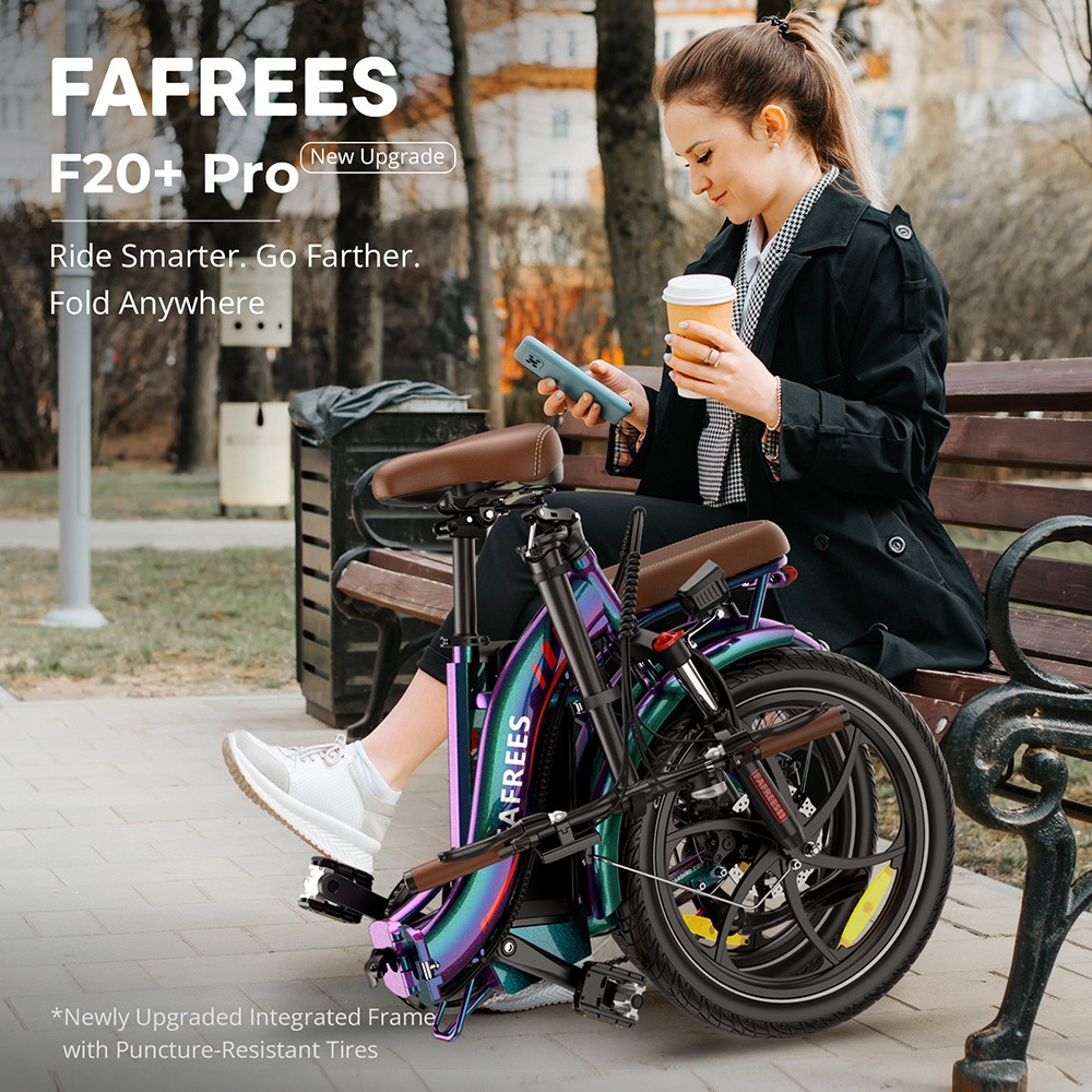 Fafrees F20 Pro Folding Electric Bike 250W Motor 36V 22 5Ah Battery 20*3 0 inch Tires 25km/h Max Speed 100km Max Range D