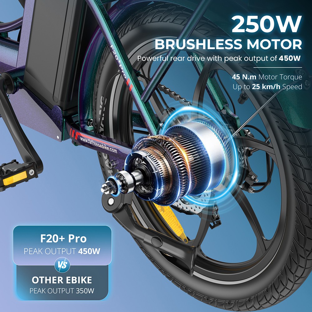 Fafrees F20  Pro Folding Electric Bike  250W Motor  36V 22 5Ah Battery  20*3 0 inch Tires  25km/h Max Speed  100km Max Range  D