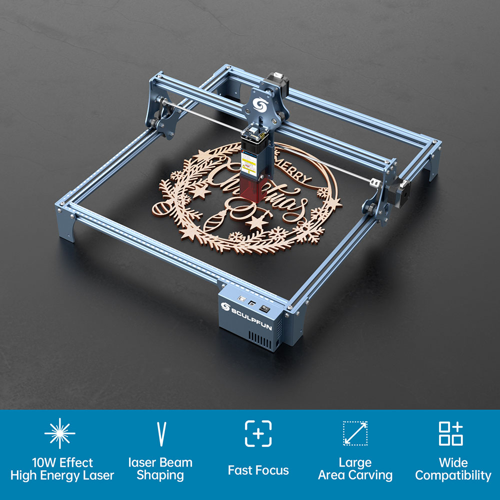 SCULPFUN S9 Pro 10W Dual Laser Engraver 0 06mm High Precision 15mm Wood 10mm Acrylic Cutting 400*410mm 15 7*16 2 inch - EU