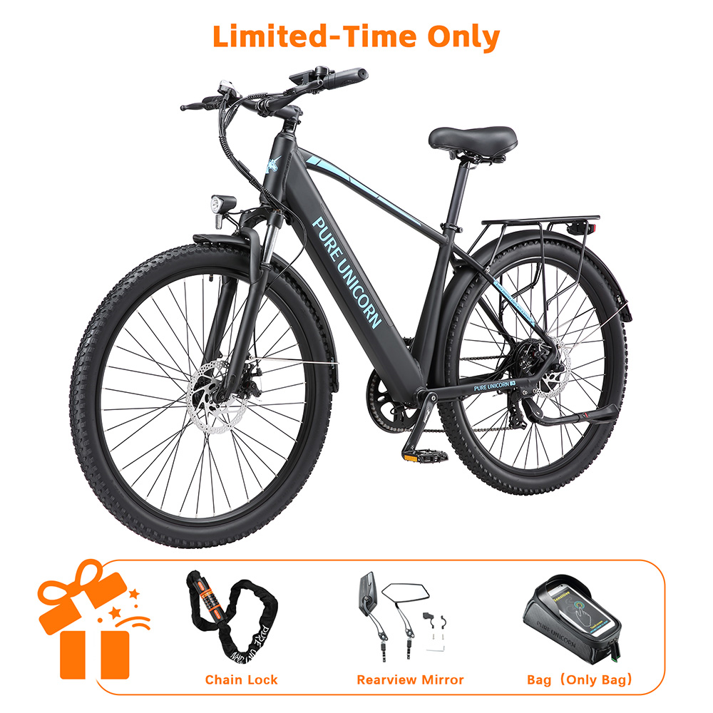PURE UNICORN U3 Electric Bike 750W Motor 48V 12 8Ah Battery 29 inch Tires 45km/h Max Speed 60km Range Mechanical Disc Bra