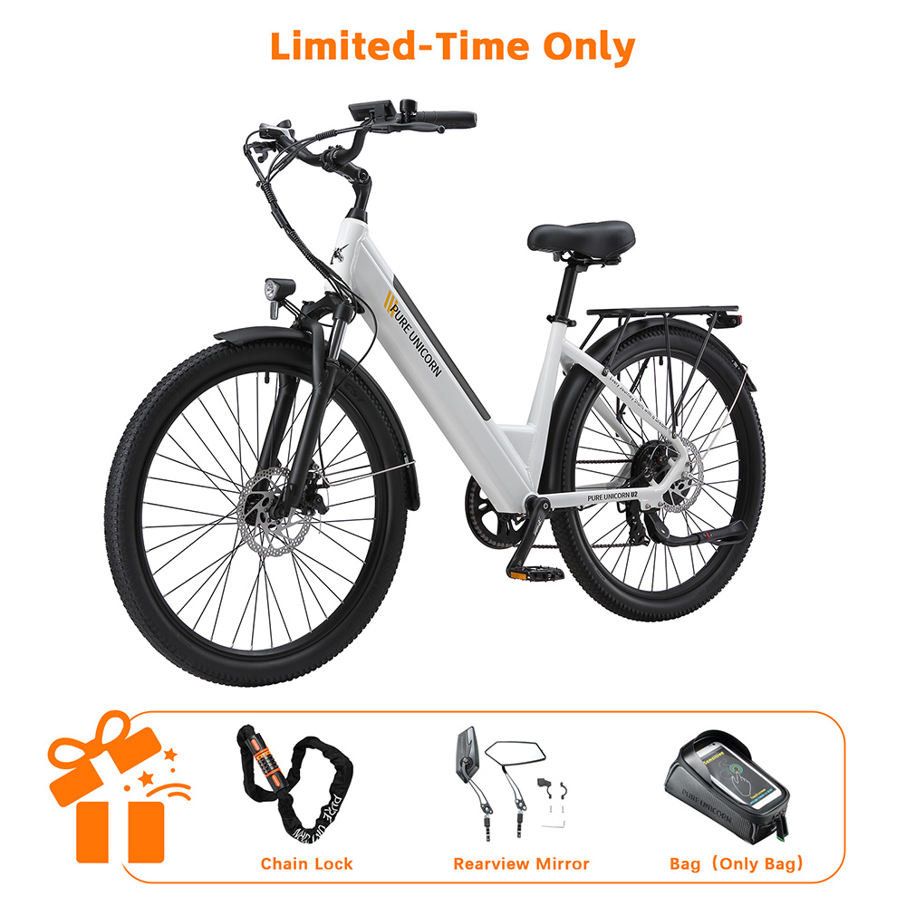PURE UNICORN U2 Electric Bike  750W Motor  48V 12 8Ah Battery  27 5 inch Tires  45km/h Max Speed  60km Range  Mechanical Disc B