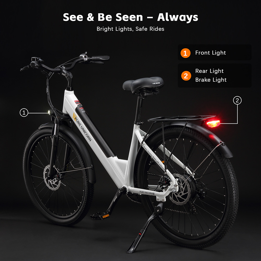 PURE UNICORN U2 Electric Bike  750W Motor  48V 12 8Ah Battery  27 5 inch Tires  45km/h Max Speed  60km Range  Mechanical Disc B