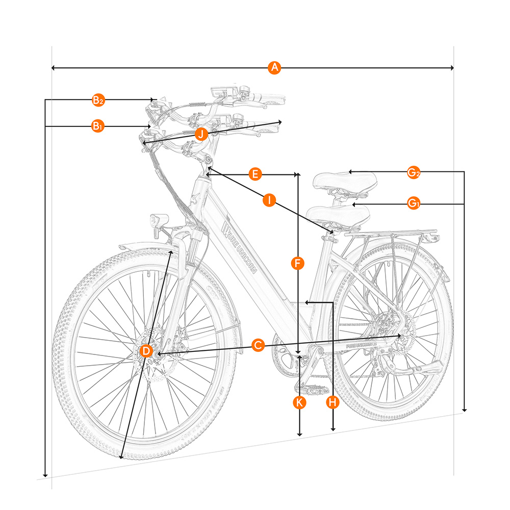 PURE UNICORN U2 Electric Bike  750W Motor  48V 12 8Ah Battery  27 5 inch Tires  45km/h Max Speed  60km Range  Mechanical Disc B