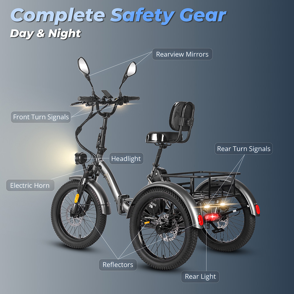 FAFREES F20 Mate Electric Cargo Tricycle Upgrade Version  500W Motor  48V 23 45Ah Battery  20*3 0 inch Tires  25km/h Max Speed