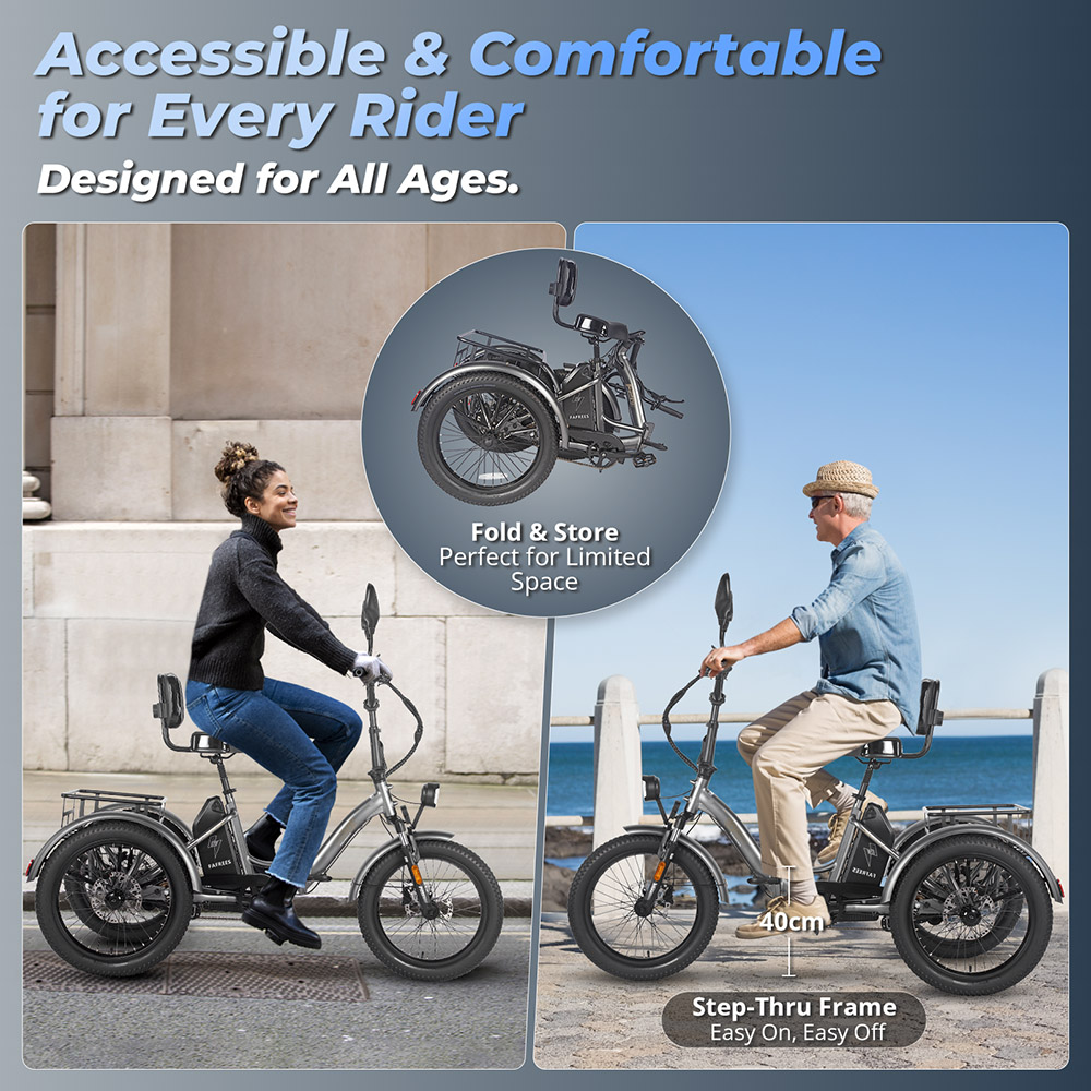 FAFREES F20 Mate Electric Cargo Tricycle Upgrade Version  500W Motor  48V 23 45Ah Battery  20*3 0 inch Tires  25km/h Max Speed