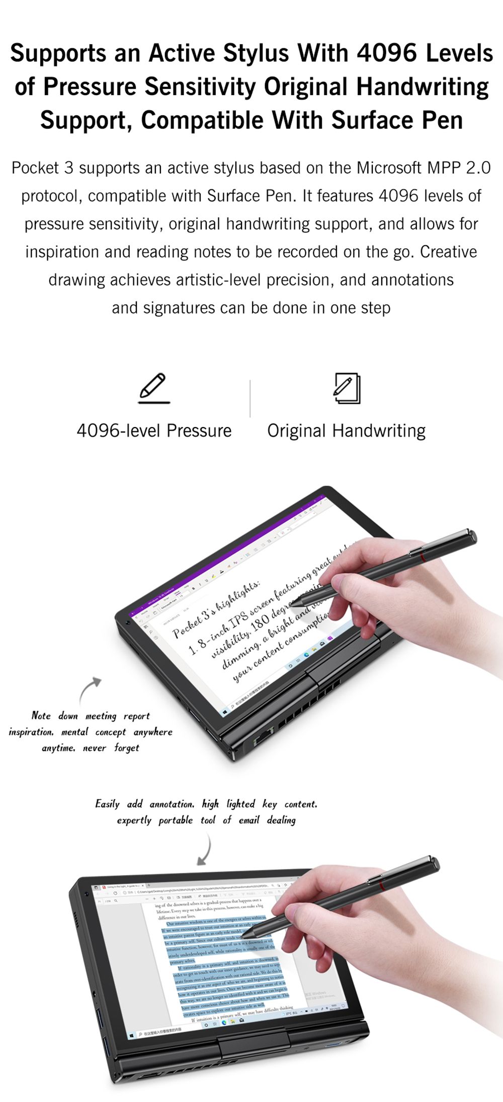 GPD Pocket 3 Handheld Laptop  Intel Core i3-1125G4 4 Core Max 3 7GHz  8 inch 1920*1200 IPS Screen  16GB RAM 512GB SSD  WiFi6E B