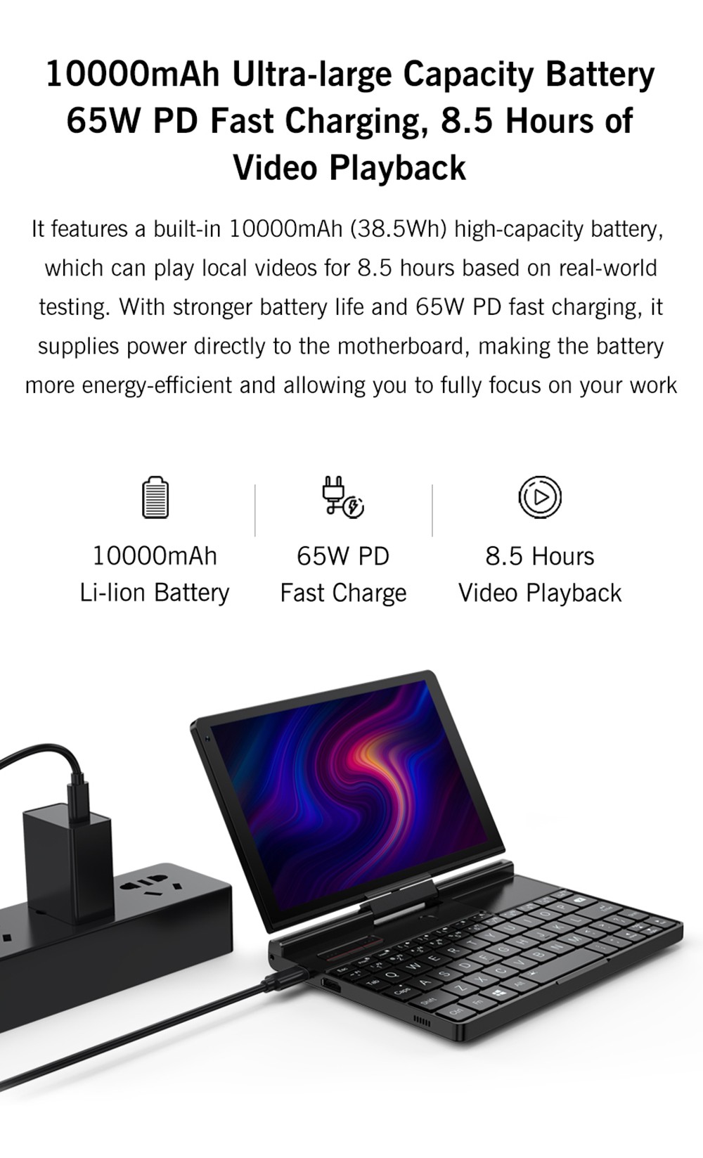 GPD Pocket 3 Handheld Laptop  Intel Core i3-1125G4 4 Core Max 3 7GHz  8 inch 1920*1200 IPS Screen  16GB RAM 512GB SSD  WiFi6E B