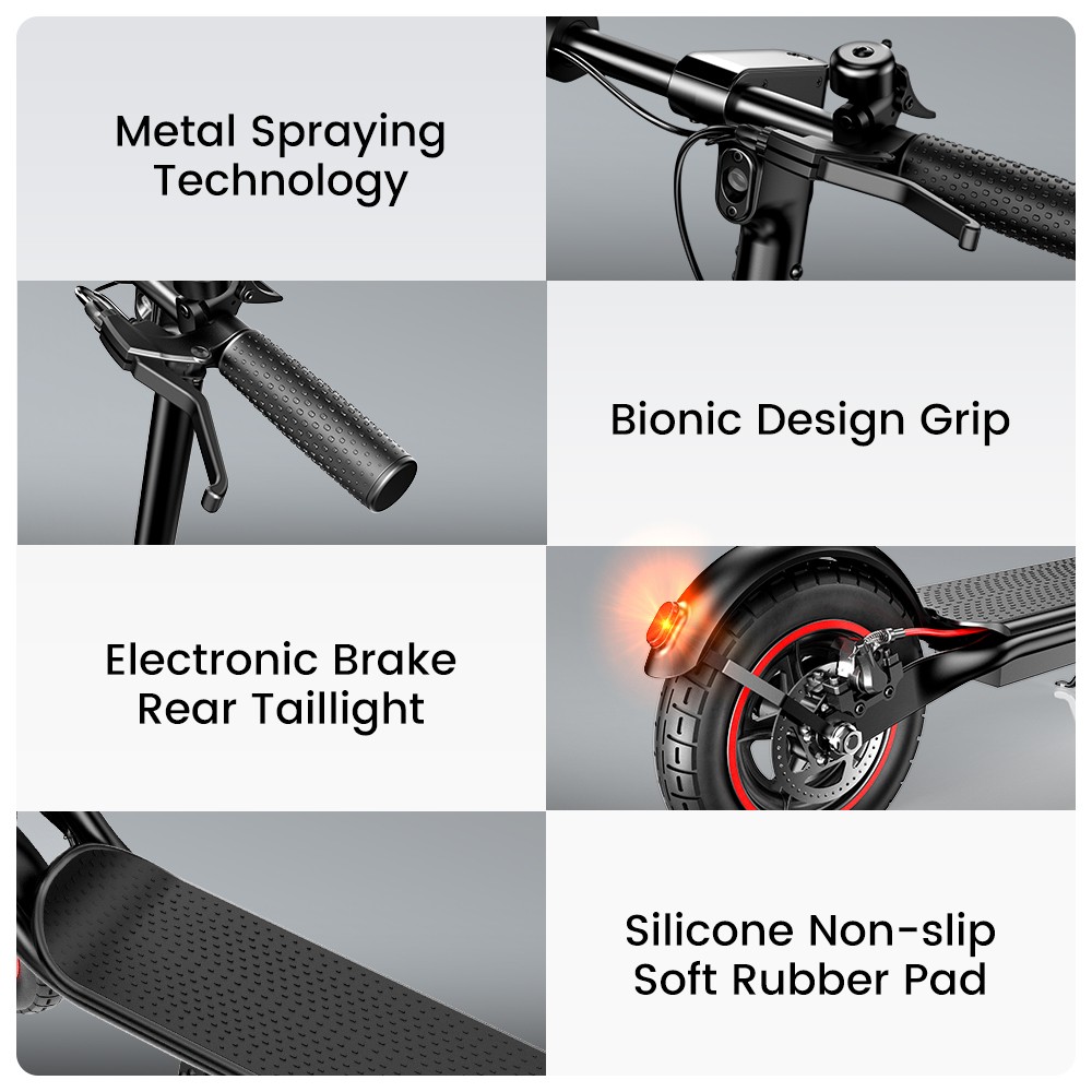 iScooter W6 Folding Electric Scooter  500W Motor  36V 7 8Ah Battery  10 inch Tires  35km/h Max Speed  30km Range  Rear Disc Bra