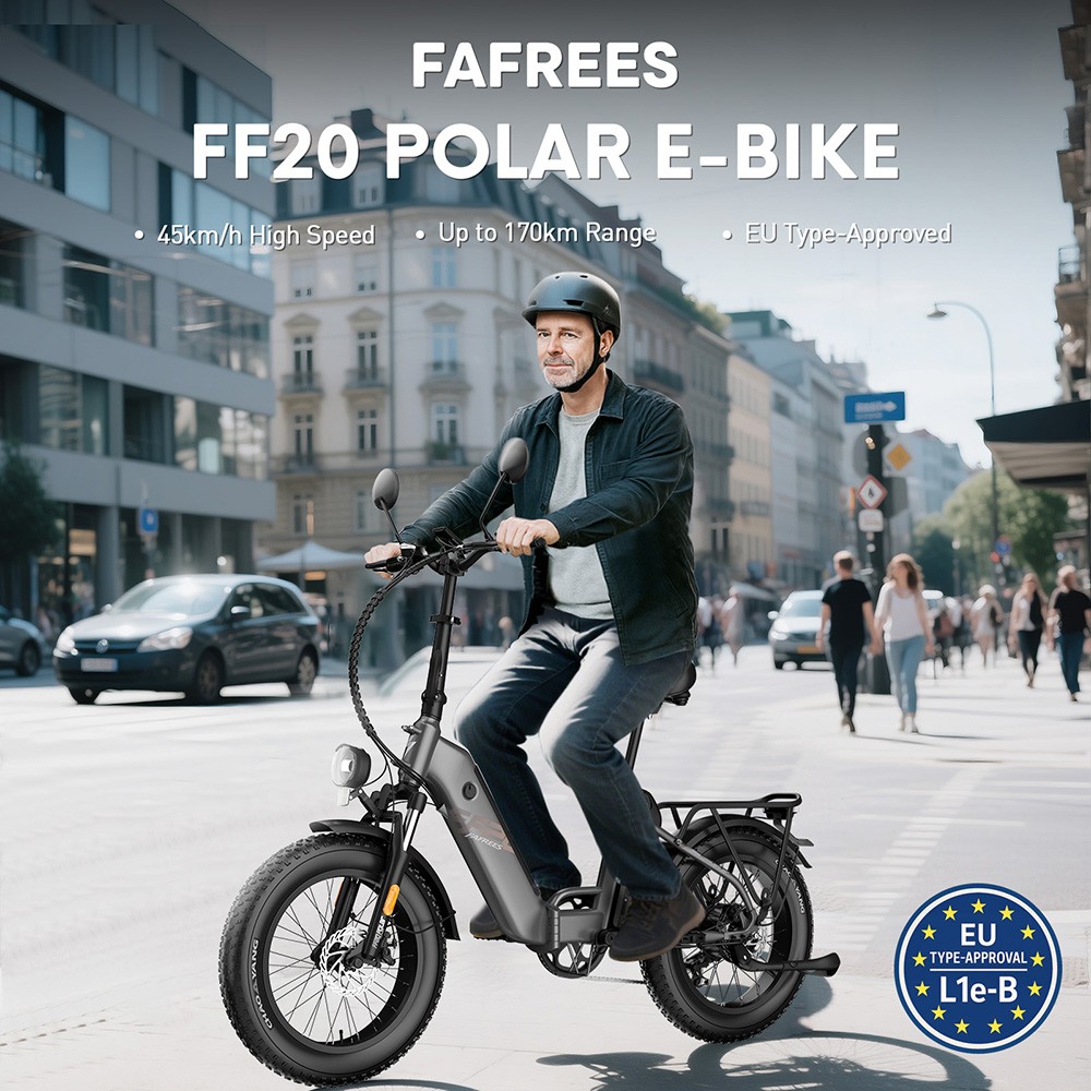 Fafrees FF20 Polar Electric Bike 500W Motor 48V 26 8Ah Dual Batteries 20*4 0 inch Tires 45km/h Max Speed 170km Max Range