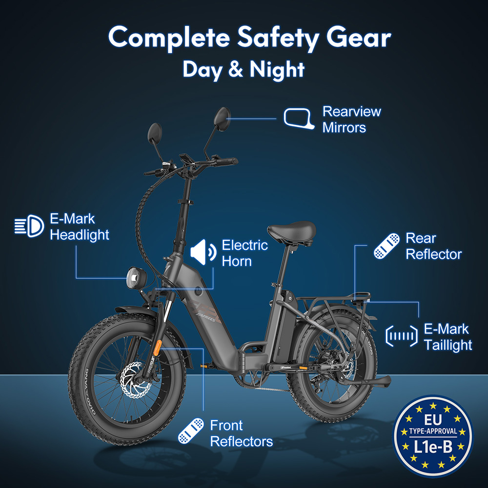 Fafrees FF20 Polar Electric Bike 500W Motor 48V 26 8Ah Dual Batteries 20*4 0 inch Tires 45km/h Max Speed 170km Max Range